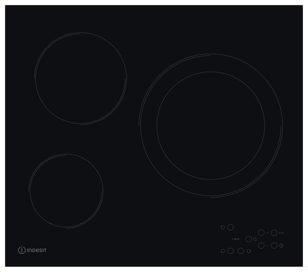 Εστία Αυτόνομη Κεραμική Indesit RI 360 C με Λειτουργία Κλειδώματος 58x51εκ.