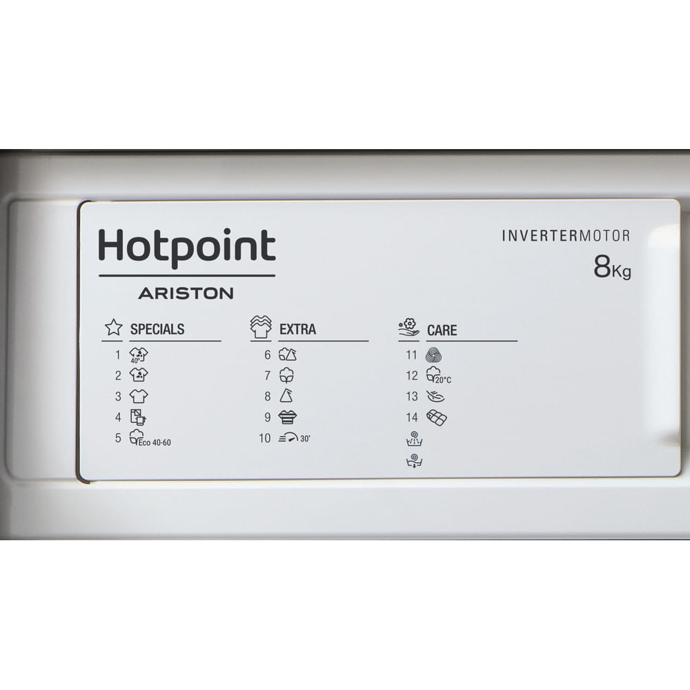 Πλυντήριο Ρούχων Εντοιχιζόμενο Hotpoint-Ariston BI WMHG 81485 EU 8kg Β 1400 Στροφών - Image 2