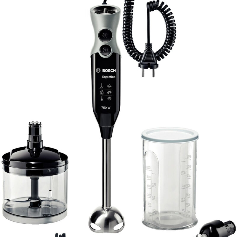 Ραβδομπλέντερ Bosch ErgoMixx MSM67170 750W με Multi και Αυγοδάρτη Μαύρο/Ιnox