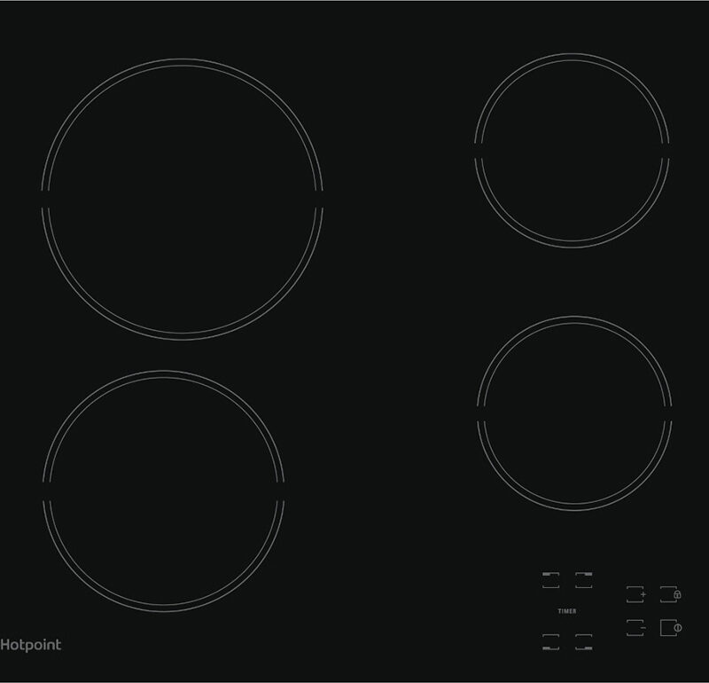 Εστία Αυτόνομη Κεραμική Hotpoint-Ariston HR 615 C 4 Θέσεων Π58εκ Μαύρη