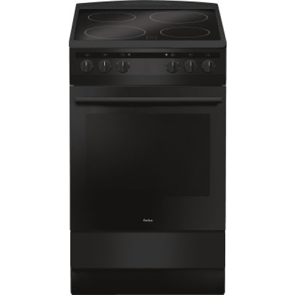 Κουζίνα AMICA 507CE2.30EHDSM 65lt με Κεραμικές Εστίες Π50εκ. Μαύρη A