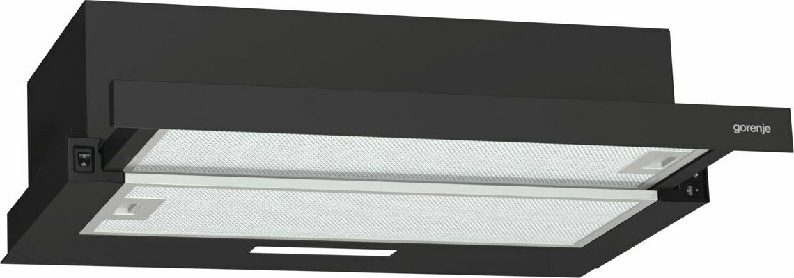 Απορροφητήρας Συρόμενος Gorenje TH60E3B 60cm 350m³/h Μαύρος C