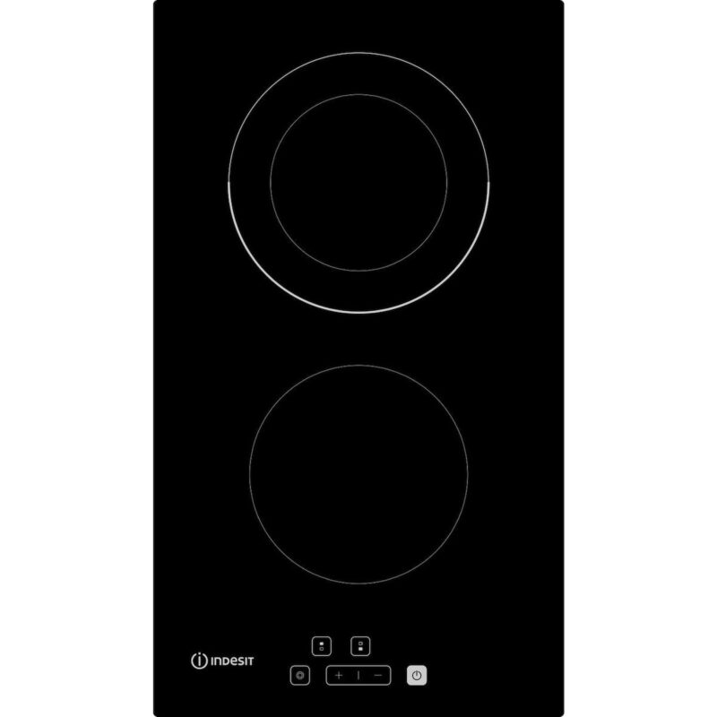 Εστία Αυτόνομη Κεραμική Domino Indesit IRD 2030 B 2 Θέσεων 30x52εκ. Μαύρη