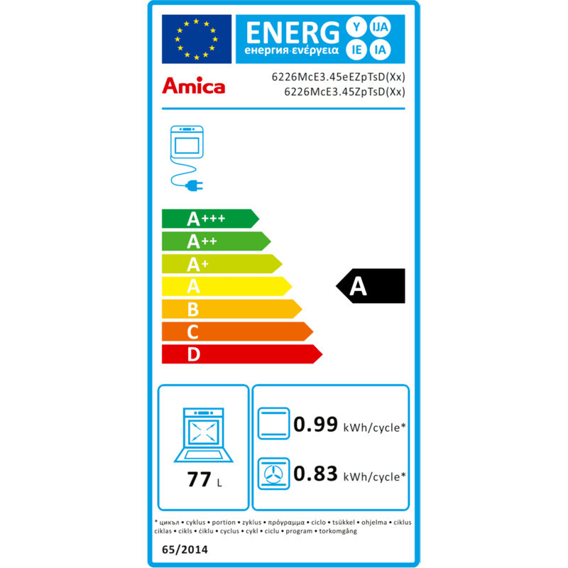 Κουζίνα AMICA 6226MCE3.45EEZPTSD(XX) 77lt με Εστίες Υγραερίου & Ρεύματος Π60εκ. Inox - Image 2