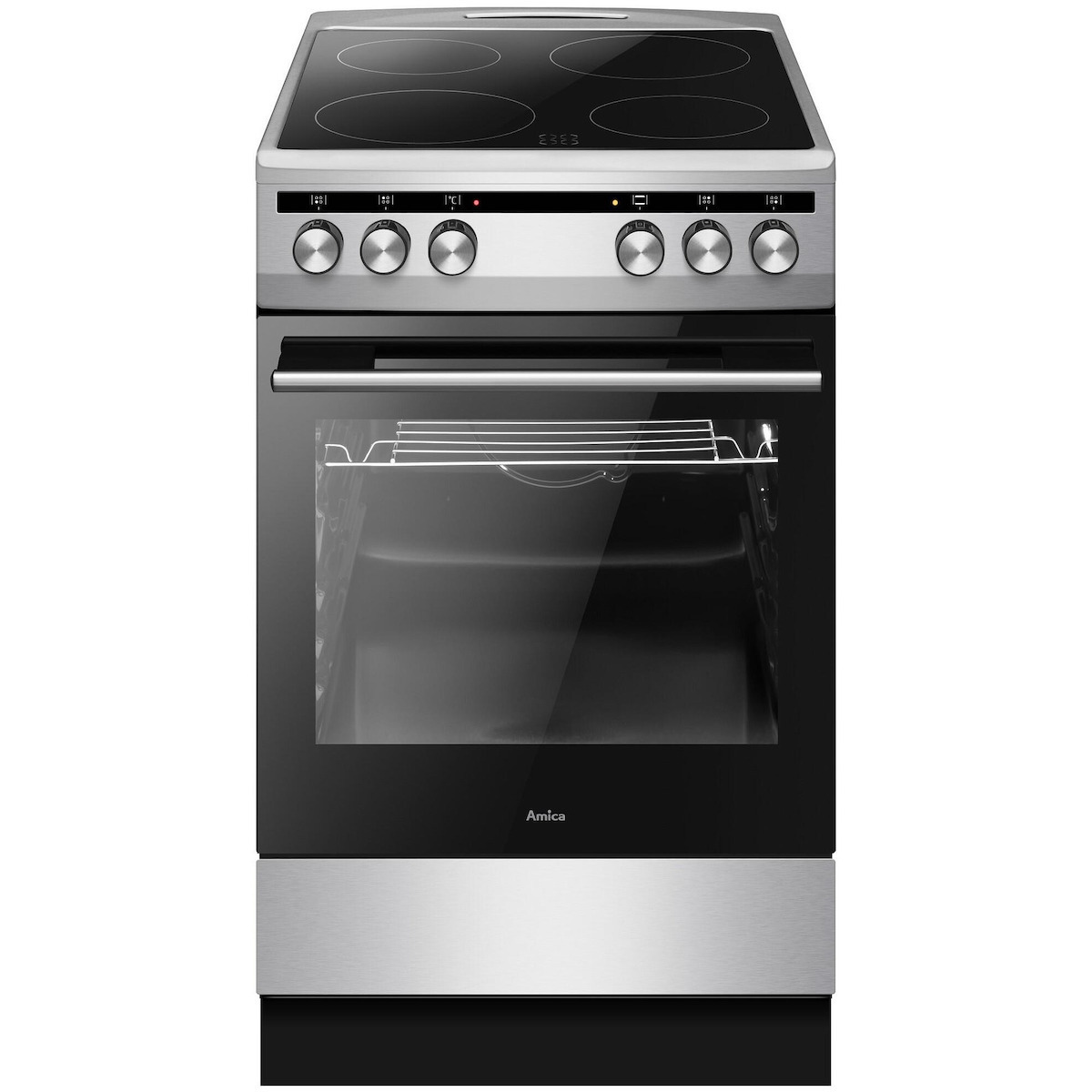 Κουζίνα Amica SS15ECS 68lt με Κεραμικές Εστίες Π50εκ. Inox
