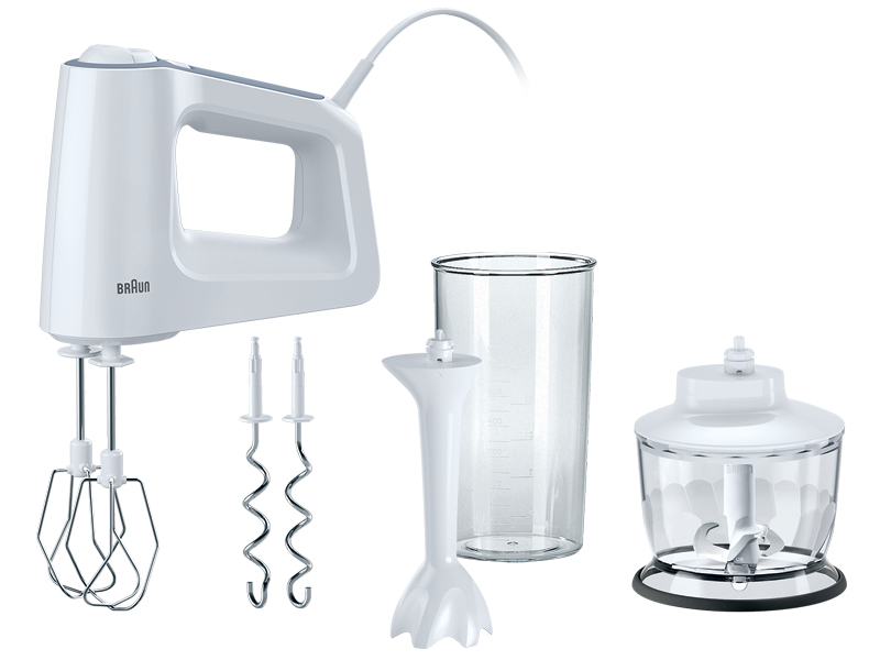 Μίξερ Χειρός Braun HM 3135 WH 500W με Ραβδομπλέντερ και Multi Λευκό