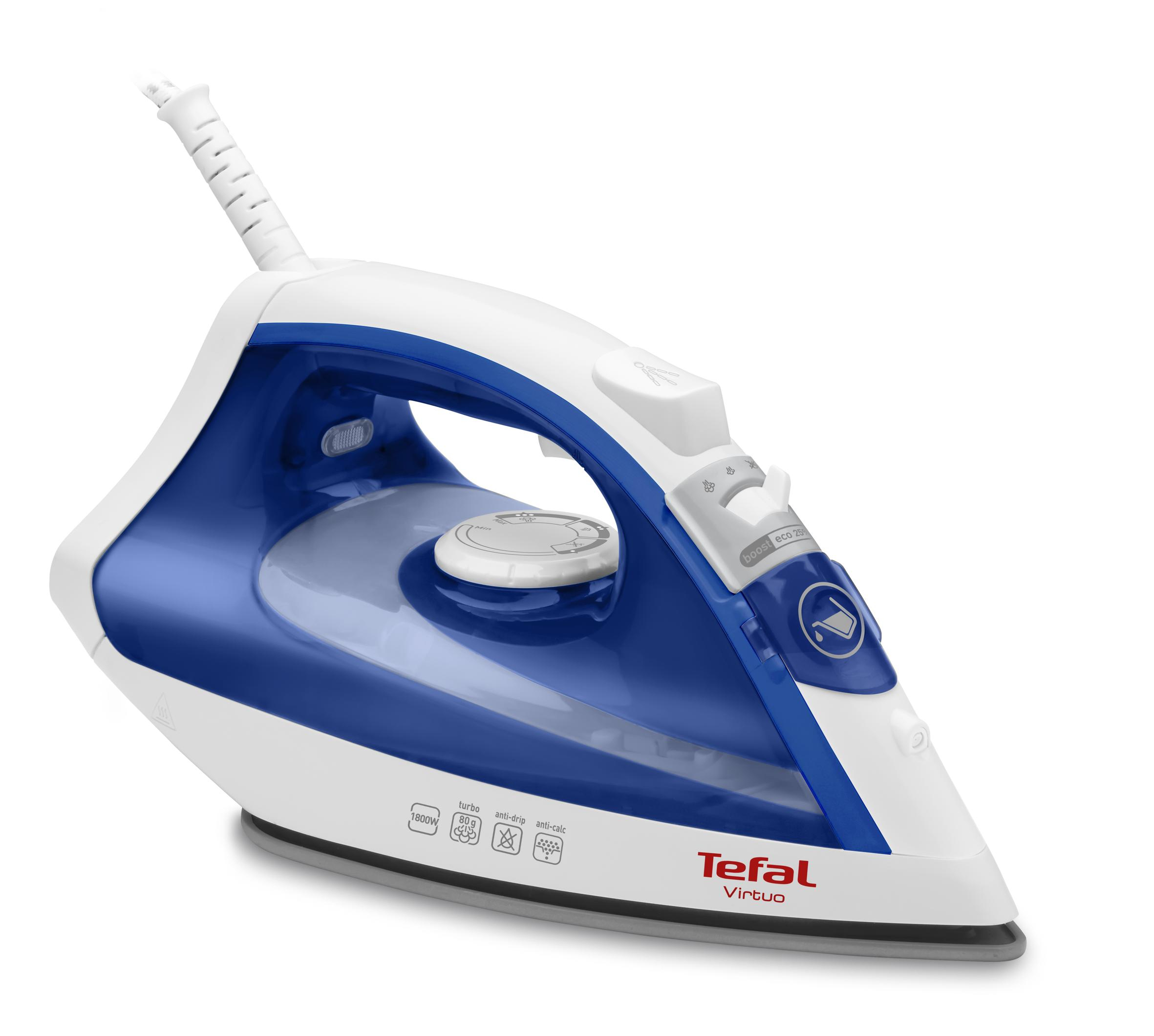 Tefal Virtuo FV1711 σίδερο Ατμοσίδερο Πλάκα με τεχνολογία Durilium 1800 W Βιολέτα (Ιόχρους), Λευκό