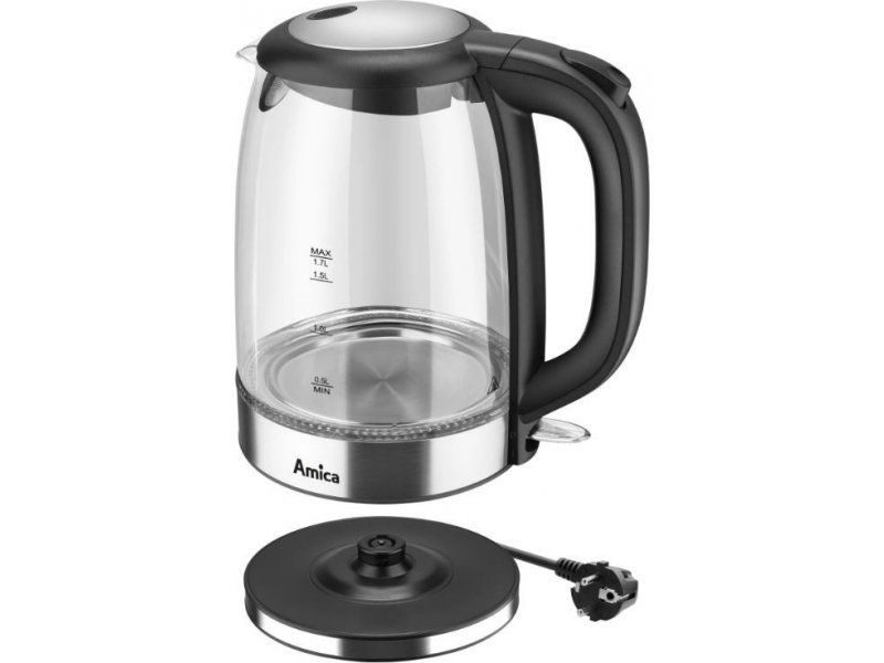 AMICA KD 2050G Γυάλινος βραστήρας INOX 1.7L 2200W