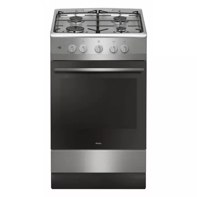 Κουζίνα Amica 57GGH4.23ZPFXx 70lt Α με Εστίες και Φούρνο Υγραερίου Π50εκ Inox