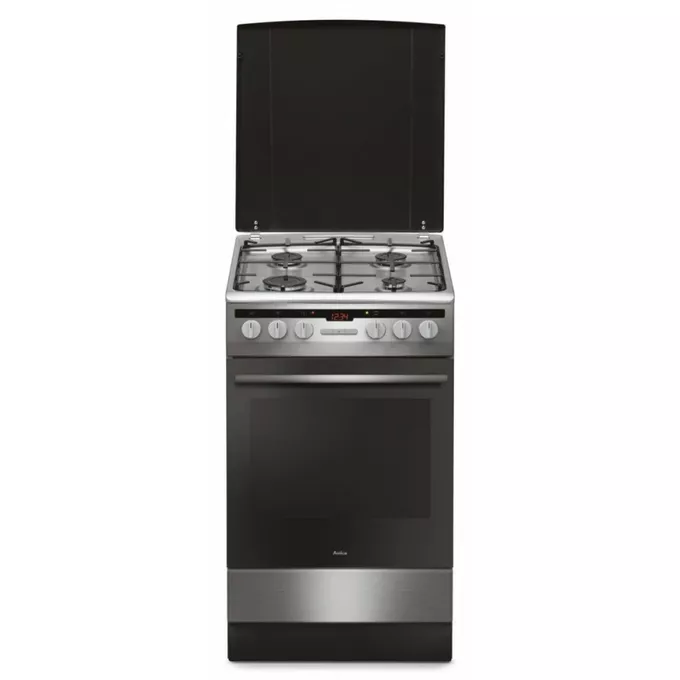 Κουζίνα Amica 57GEH2.33HZpTaXx 65lt Α με Εστίες Υγραερίου και φούρνο Ρεύματος 50εκ Inox