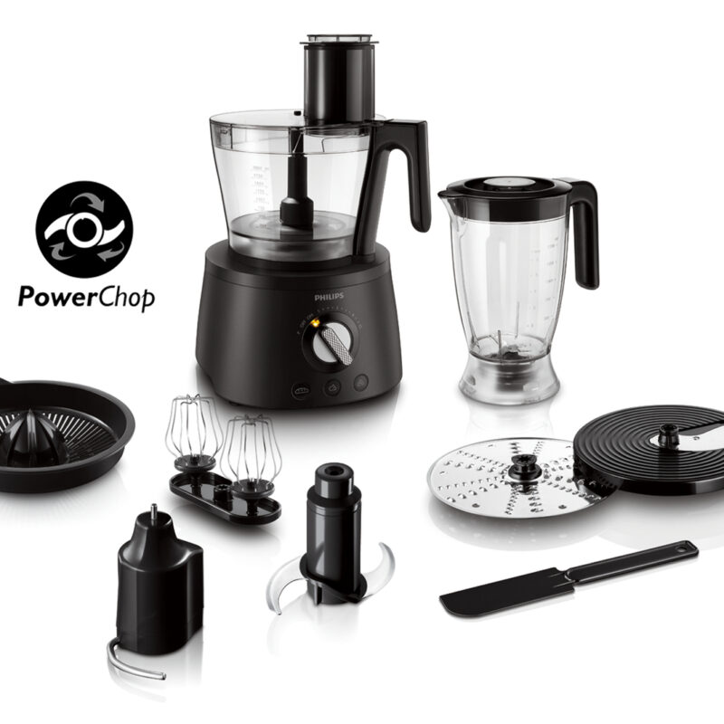 Πολυμίξερ Philips 7000 series HR7776/90 1300W με Κάδο 3.4lt και Κανάτα Μπλέντερ Μαύρο