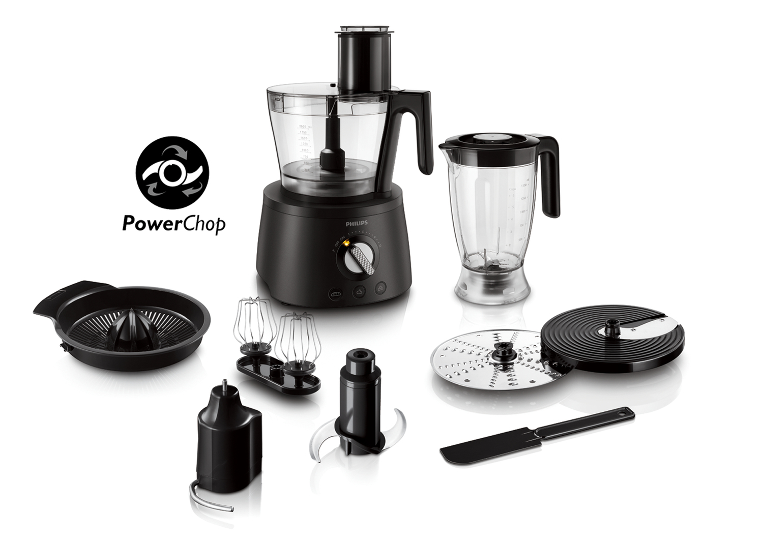 Πολυμίξερ Philips 7000 series HR7776/90 1300W με Κάδο 3.4lt και Κανάτα Μπλέντερ Μαύρο