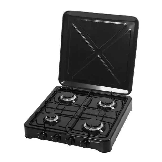 Εστία Επιτραπέζια Υγραερίου Ravanson K-04TB 4 Θέσεων Μαύρη