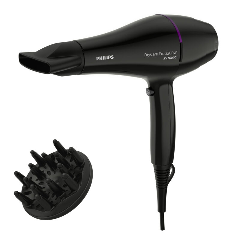 Πιστολάκι Μαλλιών Philips DryCare BHD274/00 2200W Pro Ionic με Φυσούνα Μαύρο