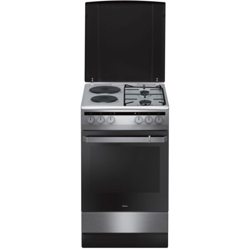 Κουζίνα AMICA 508ME2.35EHZPPXV 62lt με Εστίες Υγραερίου & Ρεύματος Π50εκ. Inox
