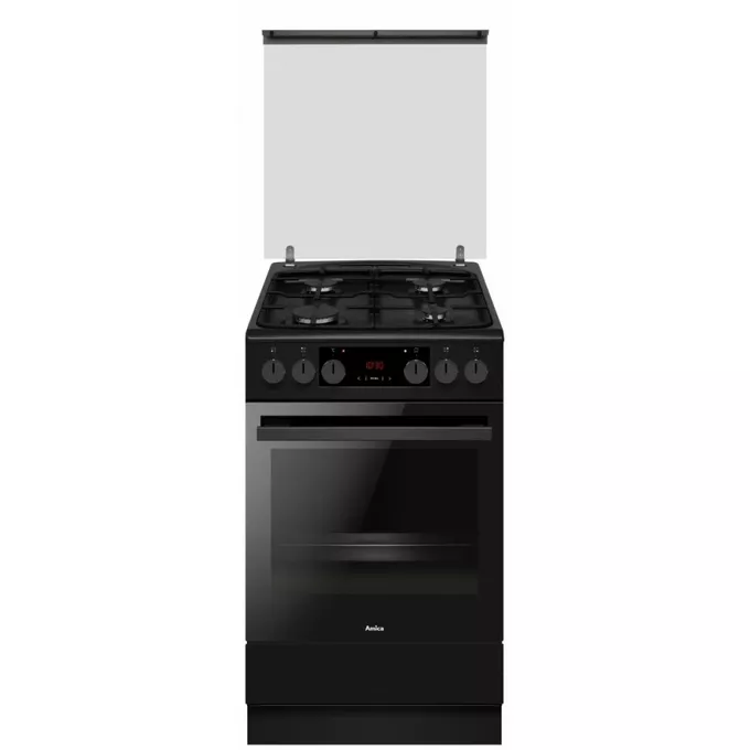 Κουζίνα Amica 523GE3.33HZpTsDpAN(Bm) 65lt Α με Εστίες Υγραερίου και φούρνο Ρεύματος 50εκ Μαύρη