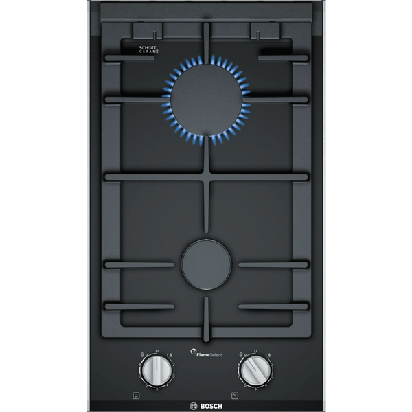 Εστία Αυτόνομη Υγραερίου Domino Bosch PRB3A6B70 2 Θέσεων 30.6x52.7εκ. Μαύρη