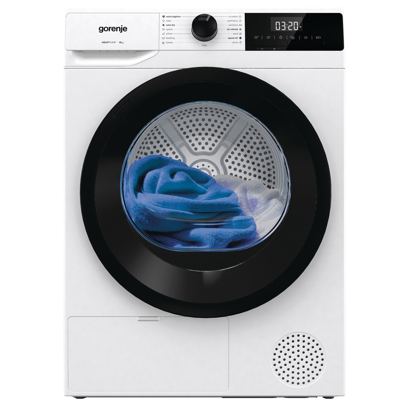 Στεγνωτήριο Ρούχων Gorenje DHNE82 8kg D με Αντλία Θερμότητας Λευκό