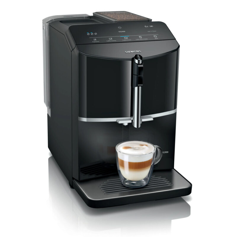 Μηχανή Espresso Siemens EQ.300 TF301E19 αυτόματη 1300W Πίεσης 15bar με Μύλο Άλεσης Μαύρη 1,4 L