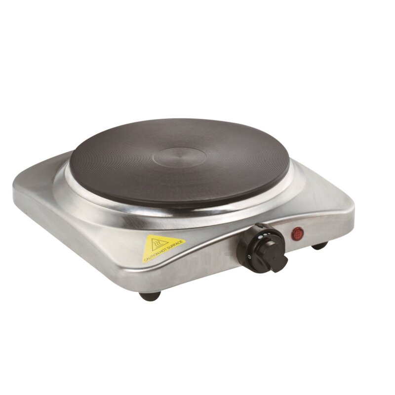 Εστία Επιτραπέζια Εμαγιέ Crown CHP-1519IS 1500W 18,5εκ Inox