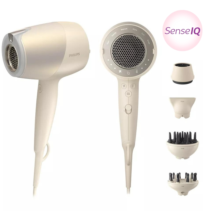 Πιστολάκι Μαλλιών Philips 9000 series BHD829/00 1800W SenseIQ με Φυσούνα Μπεζ