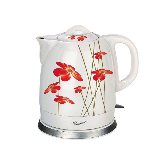 Βραστήρας Feel-Maestro MR-066-RED FLOWERS 1,5lt 1200W Κόκκινος/Λευκός