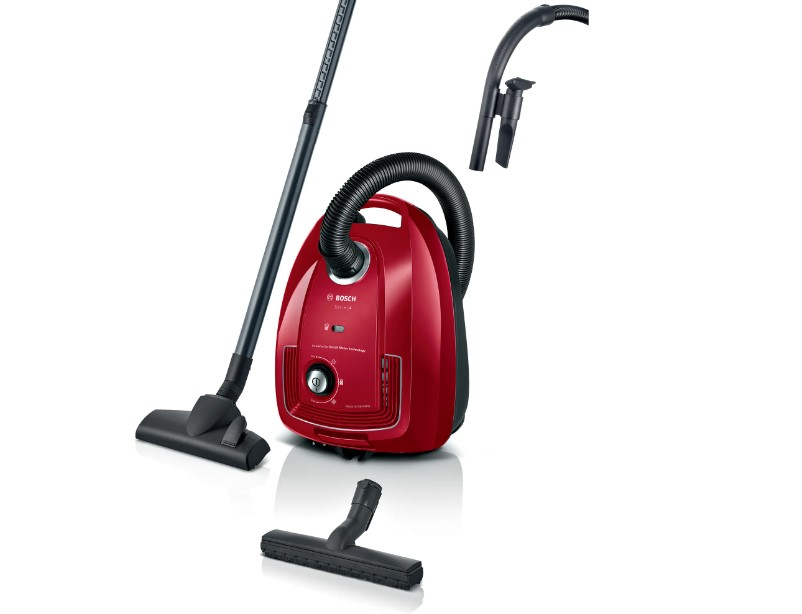 Ηλεκτρική Σκούπα Bosch Serie 4 BGD38RD1H 600W με Κάδο 4lt Κόκκινη