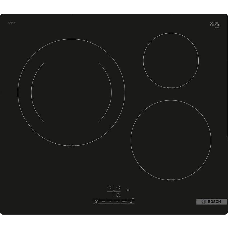 Εστία Αυτόνομη Επαγωγική Bosch PUJ61RBB5E 3 Θέσεων με Λειτουργία Κλειδώματος 59.2x52.2εκ. Μαύρη
