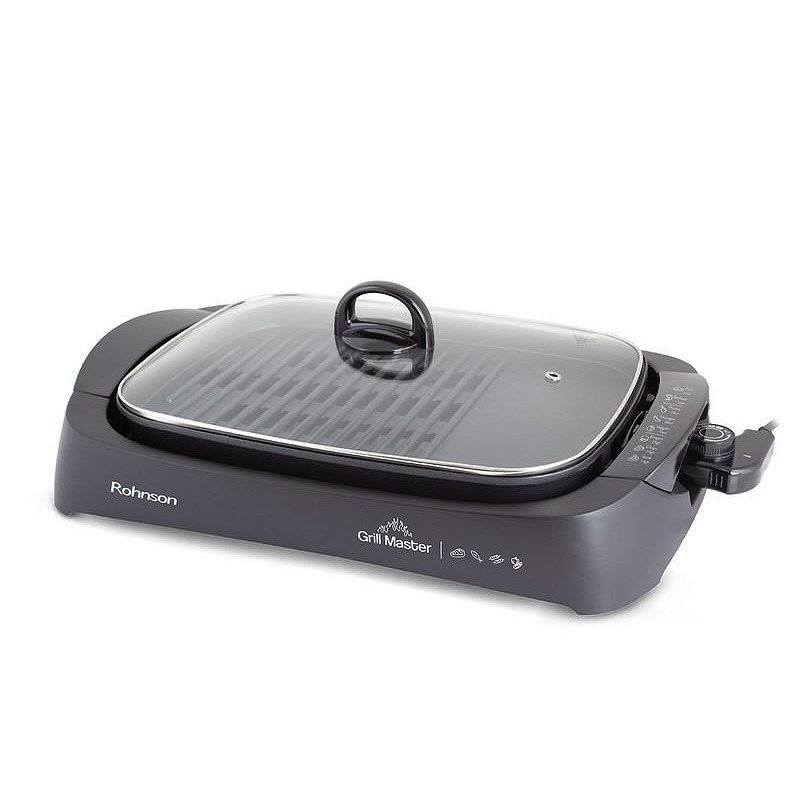 Ηλεκτρική Ψησταριά Επιτραπέζια Rohnson R-2525 2200W με Καπάκι και Ρυθμιζόμενο Θερμοστάστη