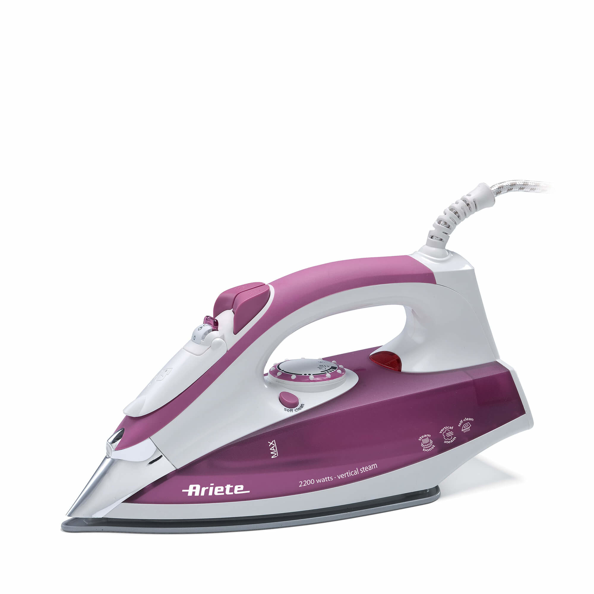Σίδερο Ατμού Ariete 6215/00 2200W με Ανοξείδωτη Πλάκα και Συνεχόμενη Παροχή 30gr/min Μωβ/Λευκό