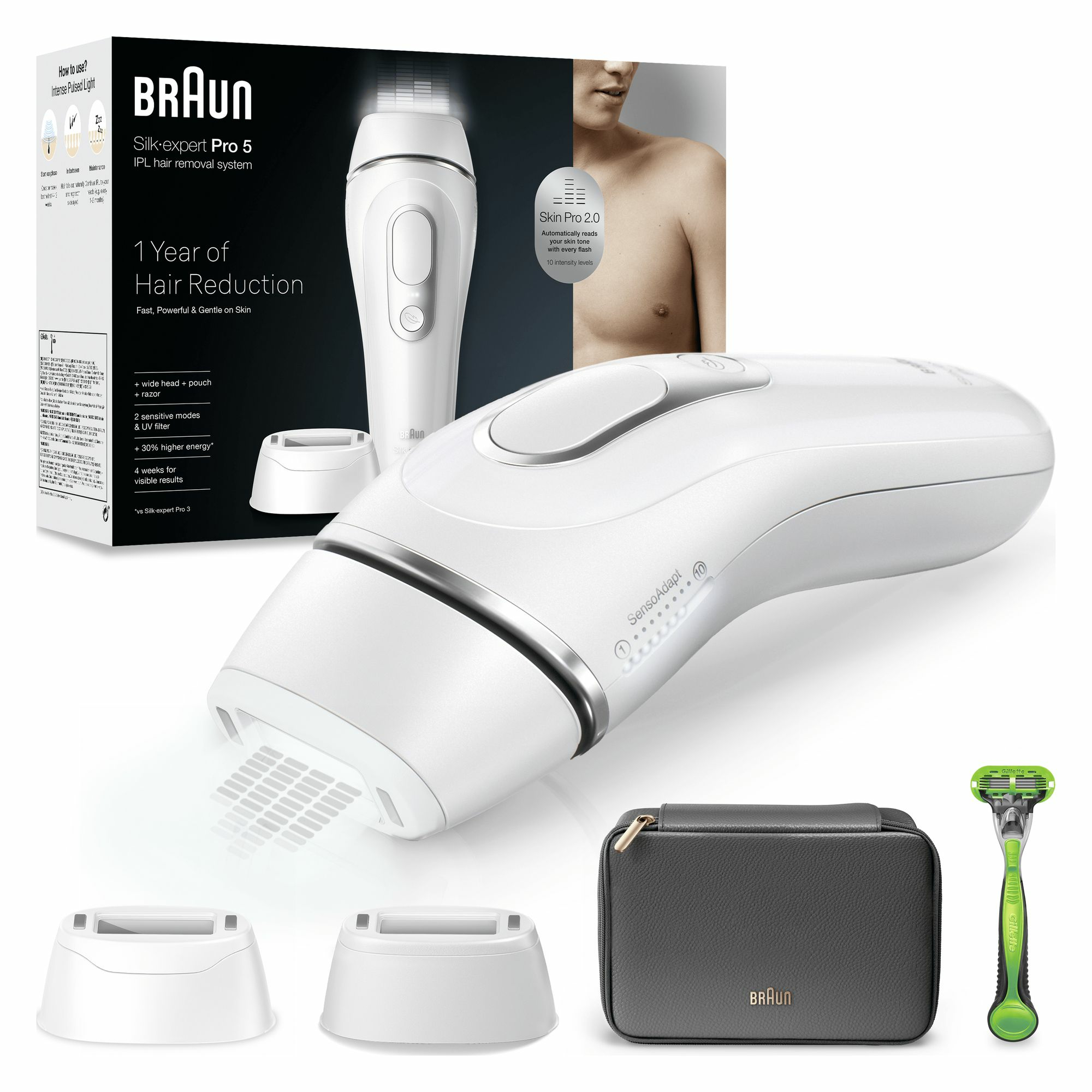 Σετ Αποτρίχωσης Laser Braun Silk-expert Pro 5 PL5145 IPL για Σώμα & Μπικίνι