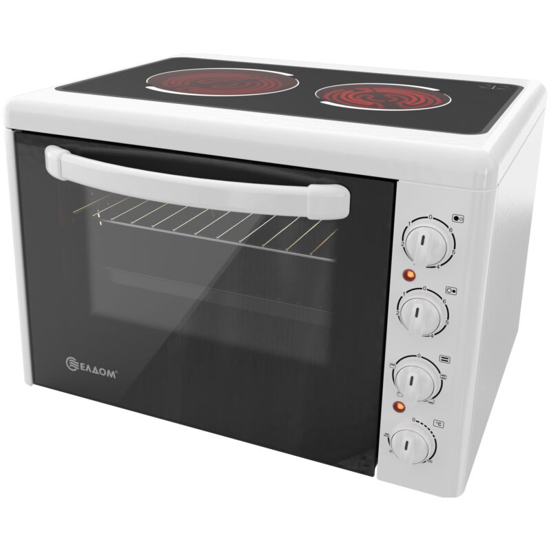 Ηλεκτρικό Φουρνάκι Eldom 201VFE-NEW 38lt 3300W με 2 Εστίες Κεραμικές Λευκό