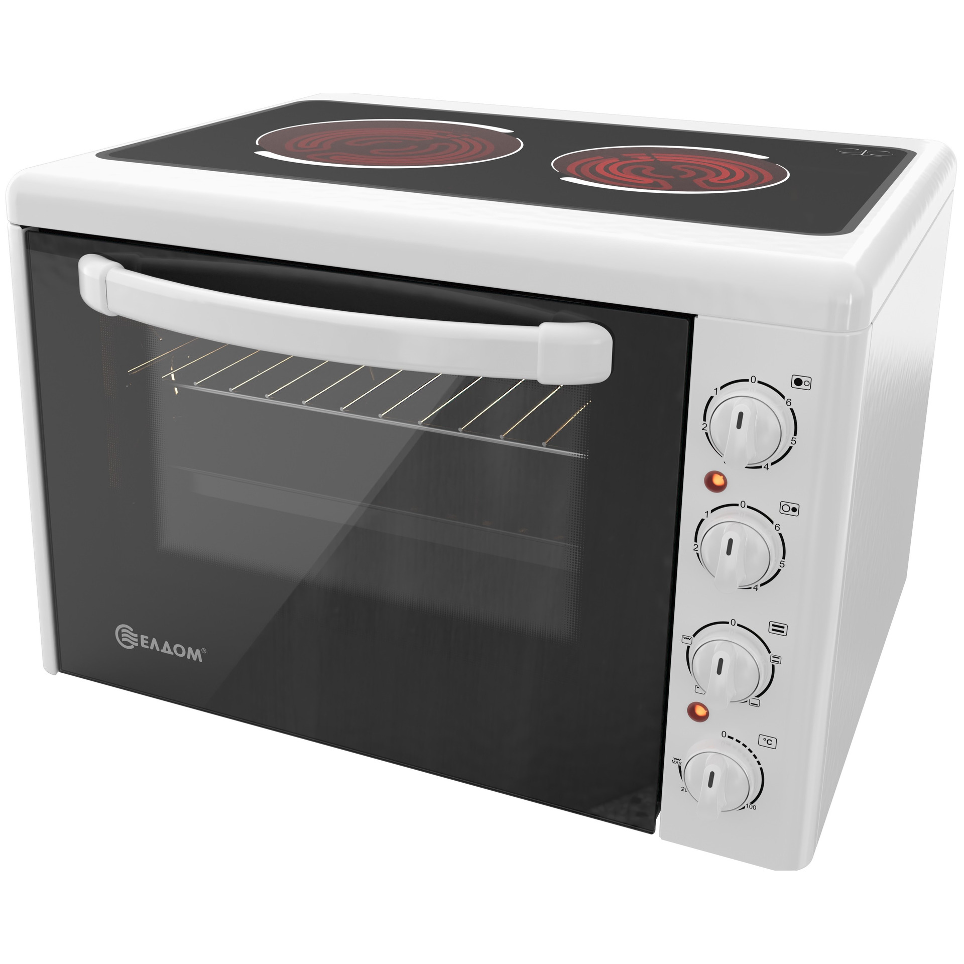 Ηλεκτρικό Φουρνάκι Eldom 201VFE-NEW 38lt 3300W με 2 Εστίες Κεραμικές Λευκό
