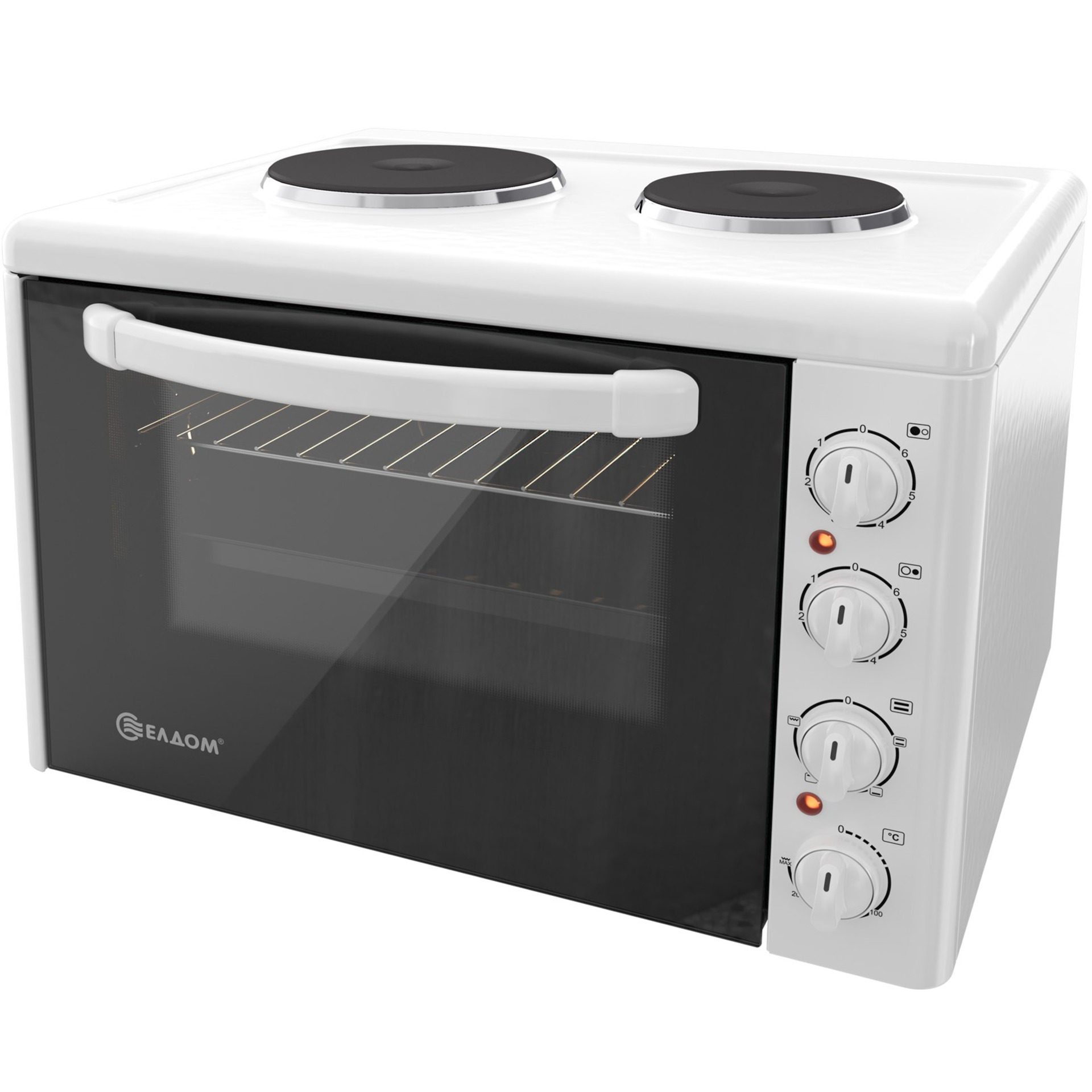 Ηλεκτρικό Φουρνάκι Eldom 203VFE-NEW 38lt 3100W με 2 Εστίες Εμαγιέ Λευκό