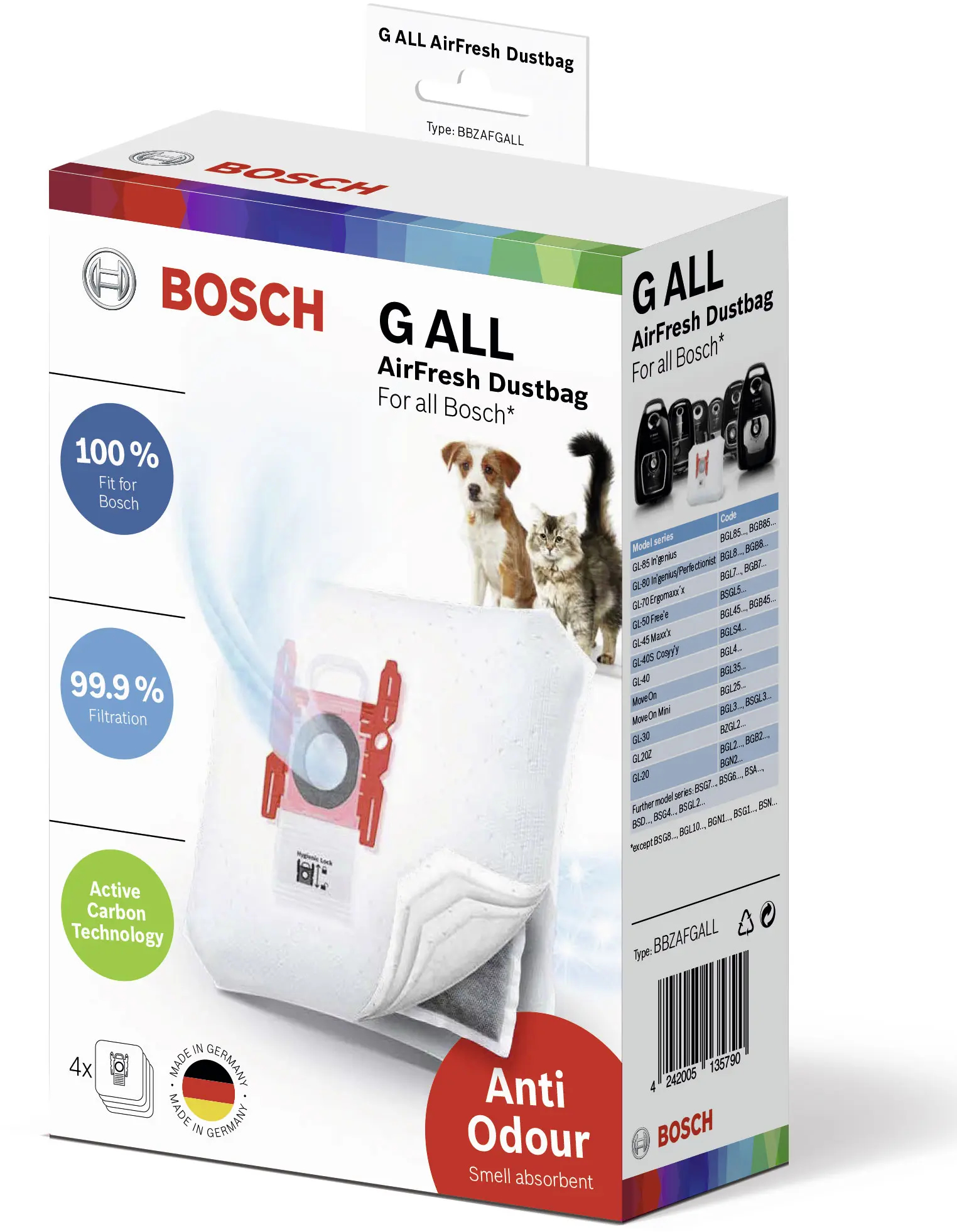 Bosch BBZAFGALL Σακούλες Σκούπας 4τμχ Συμβατές με Σκούπα Bosch