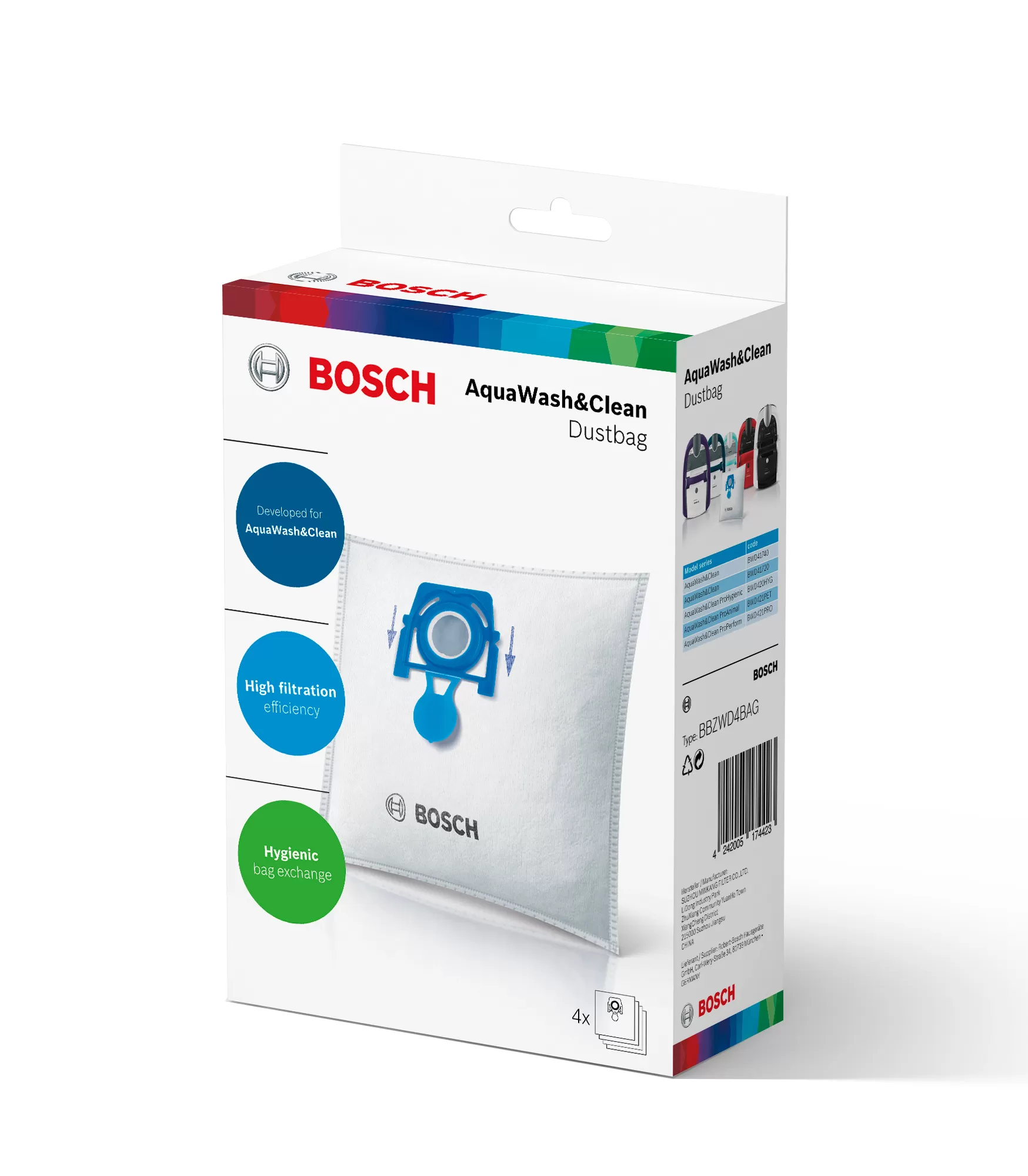 Bosch BBZWD4BAG Σακούλες Σκούπας 4τμχ Συμβατή με Σκούπα Bosch