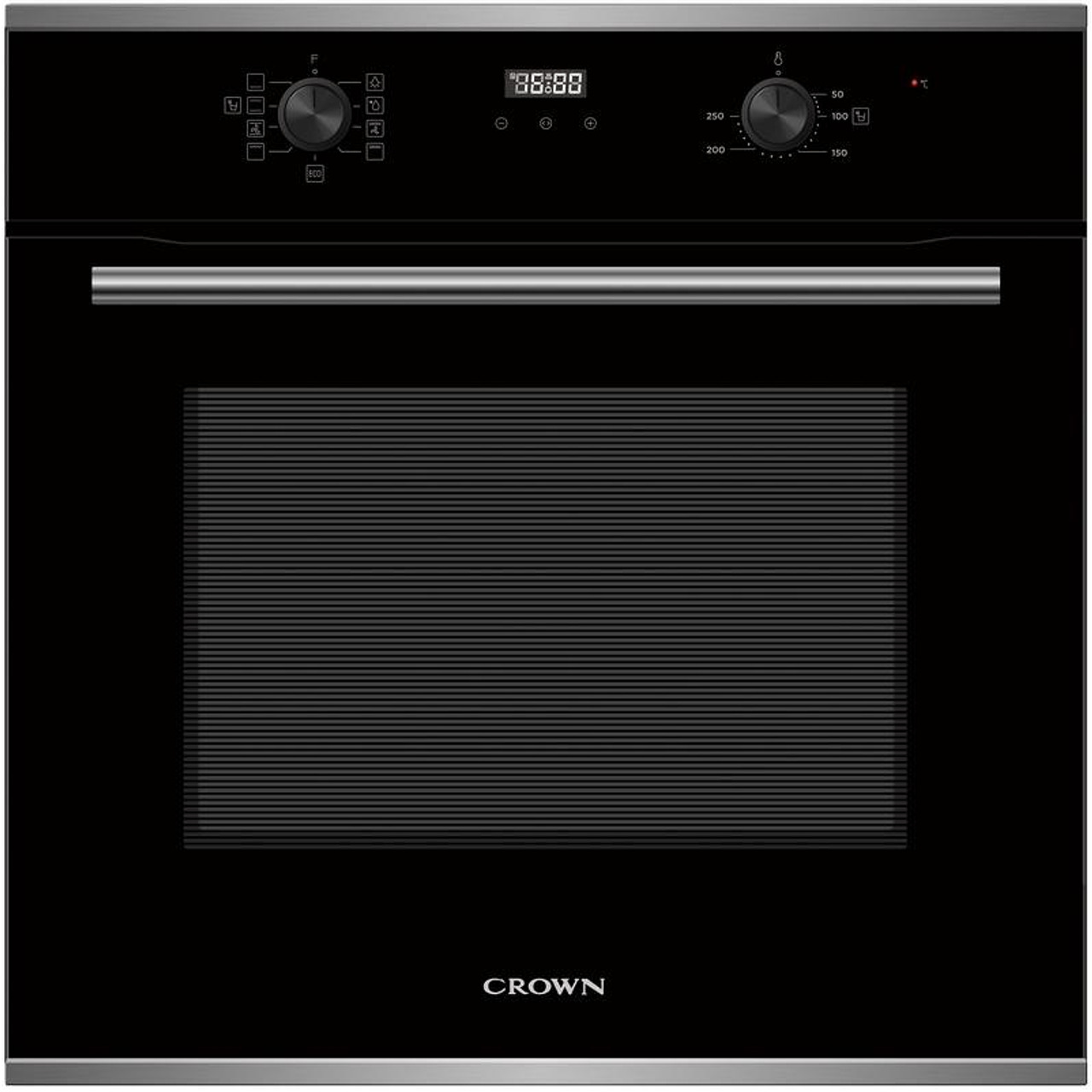 Φούρνος άνω πάγκου Crown FCM 900 D BX χωρίς Εστίες, Υδρόλυση, Π59,5εκ, Α, Mαύρος-Inox,70lt