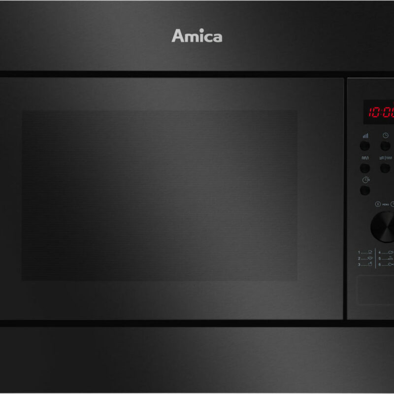 Amica AMGB20E2GB F-TYPE Εντοιχιζόμενος Φούρνος Μικροκυμάτων με Grill 20lt 700W Μαύρος