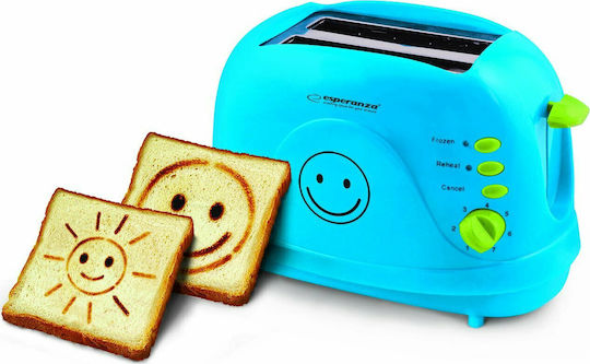 Esperanza EKT003B Smiley Φρυγανιέρα 2 Θέσεων 750W Μπλε