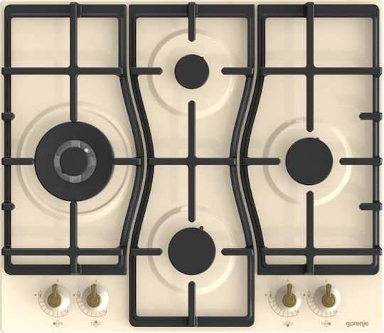 Gorenje Εστία Υγραερίου Αυτόνομη 59x52εκ. Μπεζ GW6D42CLI