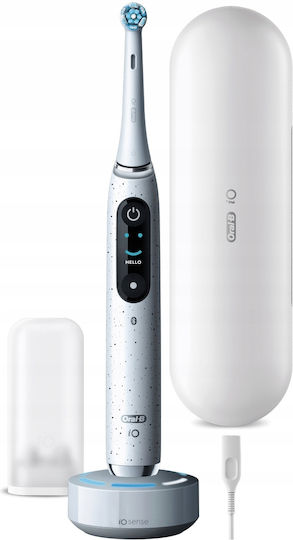 Oral-B Io Series 10 Ηλεκτρική Οδοντόβουρτσα με Χρονομετρητή, Αισθητήρα Πίεσης και Θήκη Ταξιδίου Λευκή