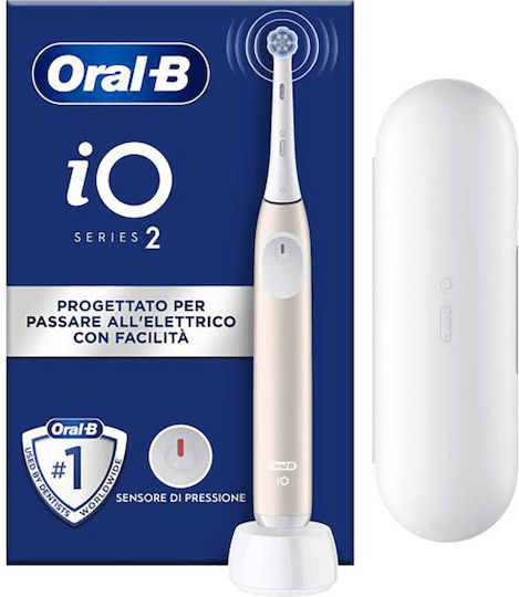 Oral-B iO Series 2 Ηλεκτρική Οδοντόβουρτσα με Αισθητήρα Πίεσης και Θήκη Ταξιδίου Calm Pink