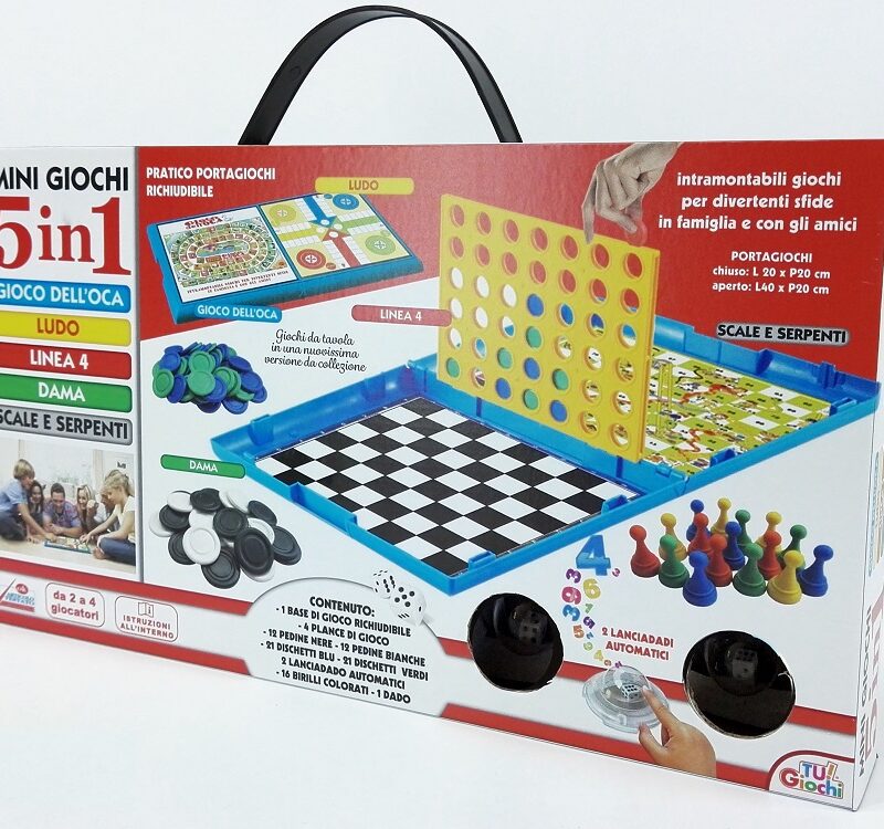 Επιτραπέζιο Παιχνίδι Mini Giochi Σετ 5 Σε 1 Πλαστικό Για 6+ Ετών