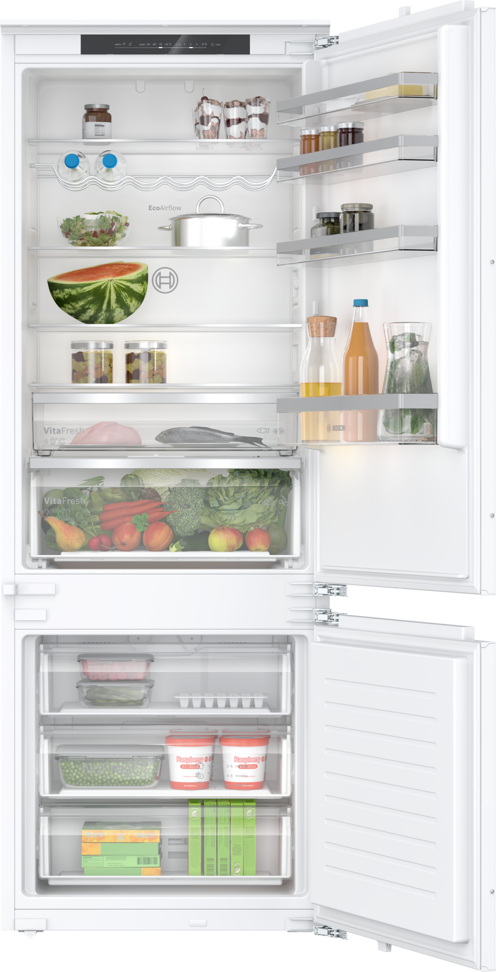 Ψυγειοκαταψύκτης Εντοιχιζόμενος Bosch Serie 4 KBN96VFE0 383lt E No Frost Υ193.5xΠ70.8xΒ54.8εκ Λευκός