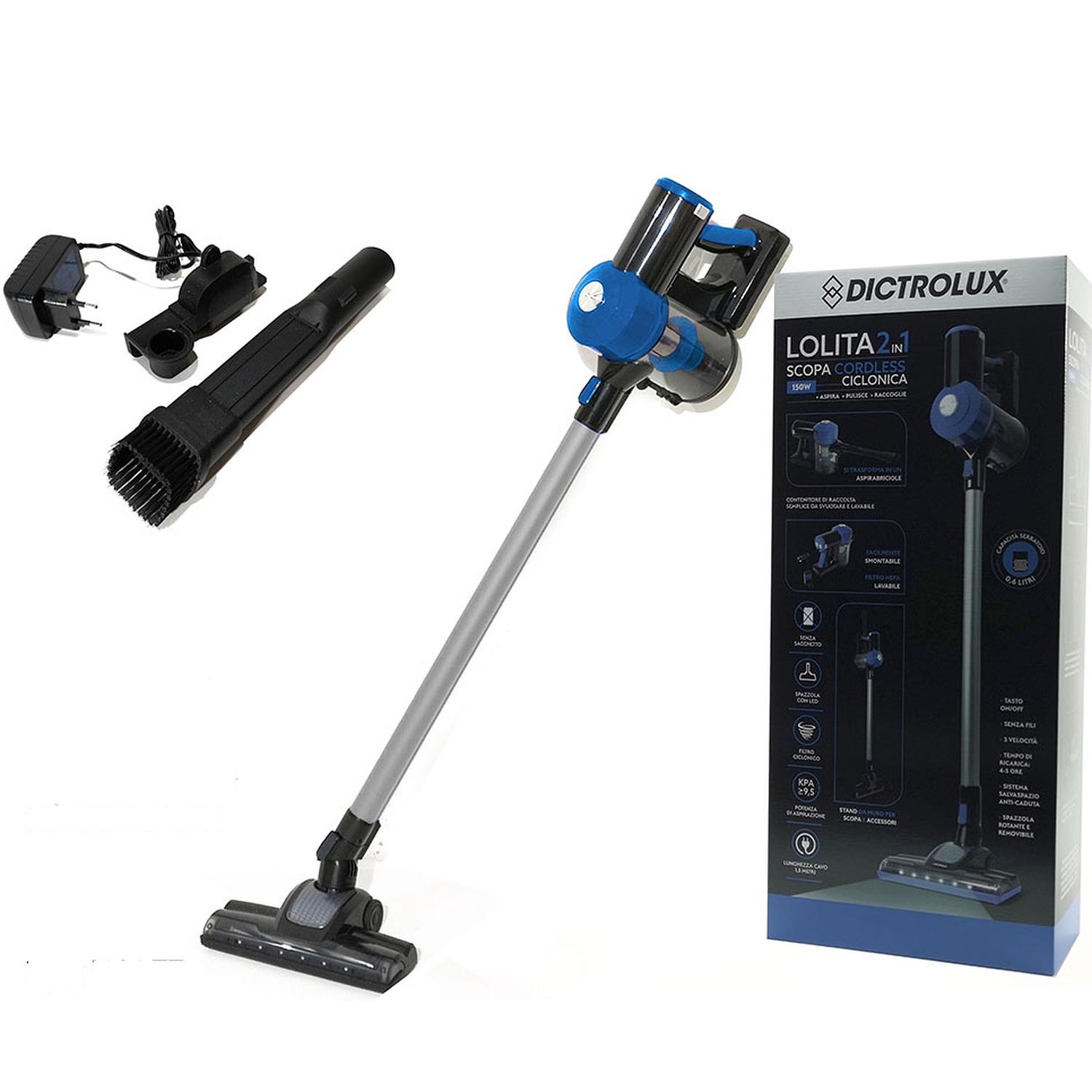 Ηλεκτρική Σκούπα Χωρίς Καλώδιο Dictrolux Lolita 2σε1 150W