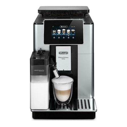 Μηχανή Espresso De’Longhi PrimaDonna ECAM610.55.SB 1450W Πίεσης 19bar για Cappuccino με Μύλο Άλεσης Ασημί