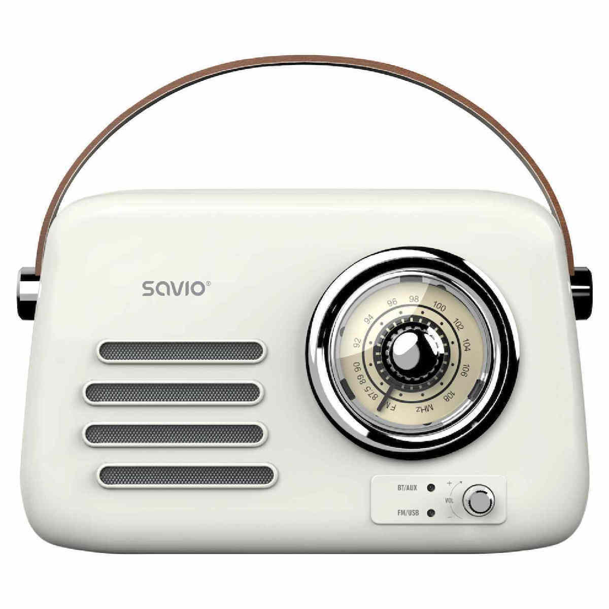 Savio RS-02 Φορητό Ραδιόφωνο με Bluetooth Λευκό