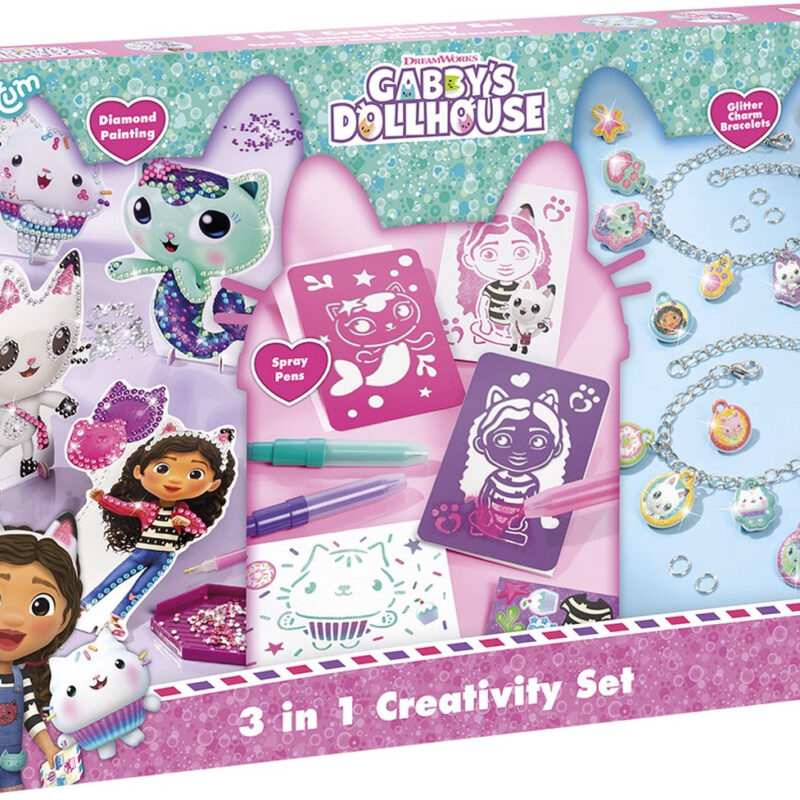 Totum: Gabby's Dollhouse - 3 In 1 Creativity Set Diamond Painting, Βραχιόλια με γκλίτερ και στυλό (TT420366)