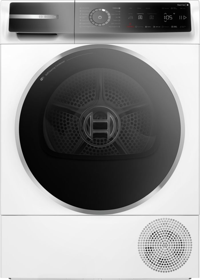 Στεγνωτήριο Ρούχων Bosch Serie 8 WQB246CNBY 9kg, με Αντλία θερμότητας & Wifi, B, Λευκό