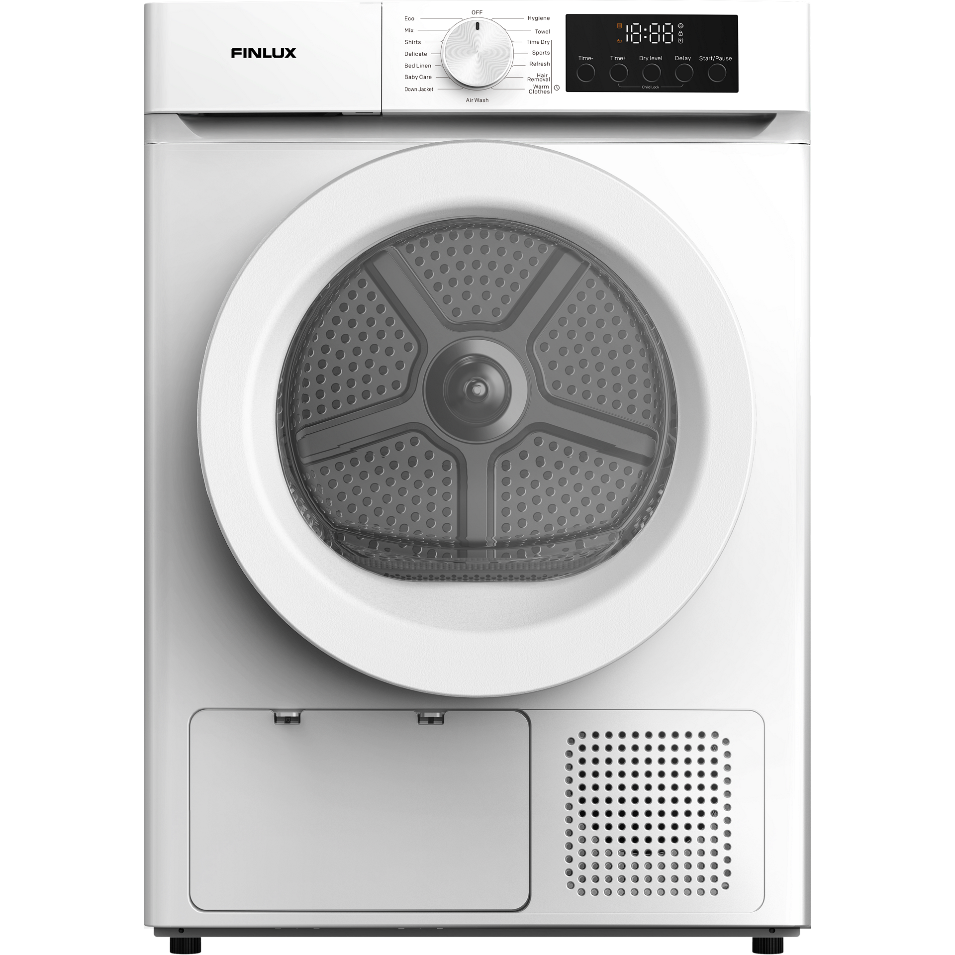 Στεγνωτήριο Ρούχων Finlux TDF8015SK 8kg, Λευκό